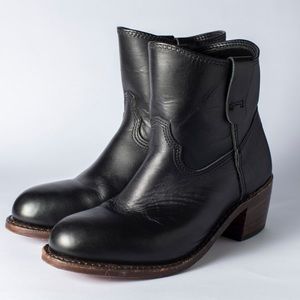 Red Wing Black Leather Ankle Boots